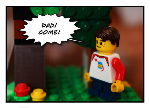 Father and Son Lego Social Distancing 1