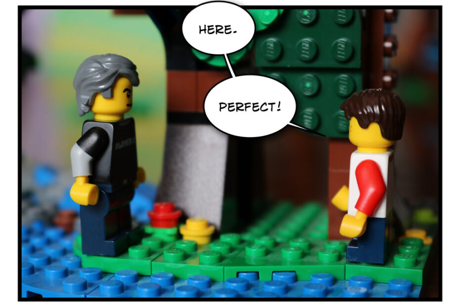 Father and Son Lego Social Distancing 7