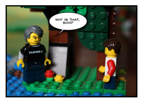 Father and Son Lego Social Distancing 8