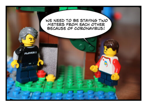 Father and Son Lego Social Distancing 9