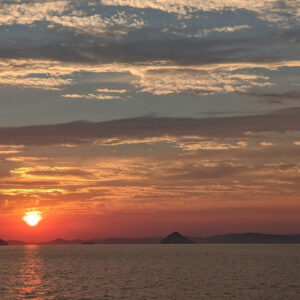 Summer solstice sunset over the Seto Inland Sea