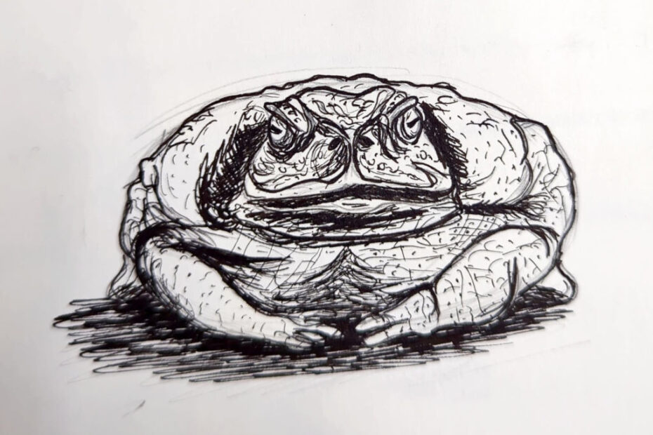 Drawing of a toad
