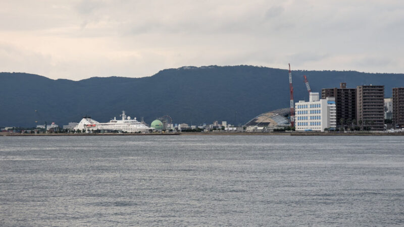 Takamatsu Port in the distance